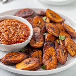 Fried Plantain with Sauce